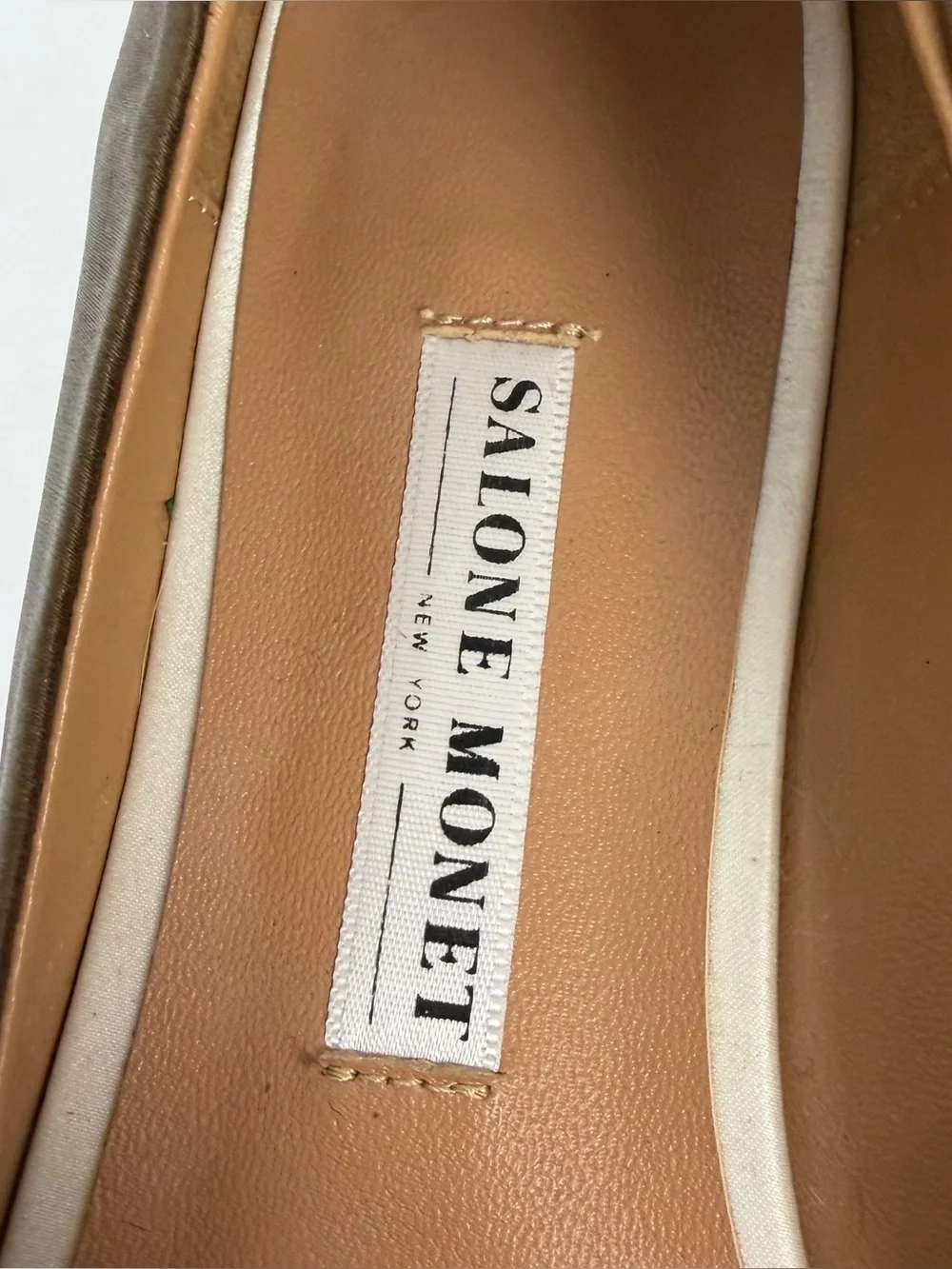 Salone Monet Bronze Satin Pointed Toe Flats Size 9.5